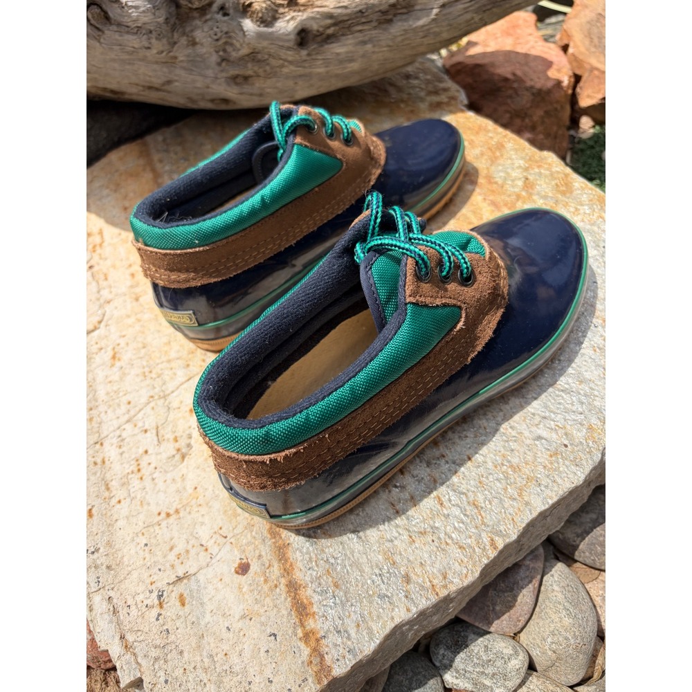 North Woods Womens Navy Blue Green Duck Boots Thermolite Insulated Size 9 - Picture 3 of 8